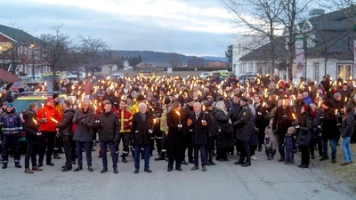 Fem år sidan Gjerdrum-raset markert med fakkeltog
